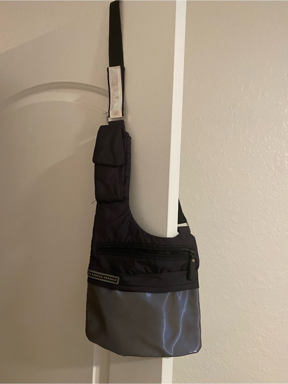 Versace Versus Black/Grey Crossbody Sling Bag - Everyday Carry